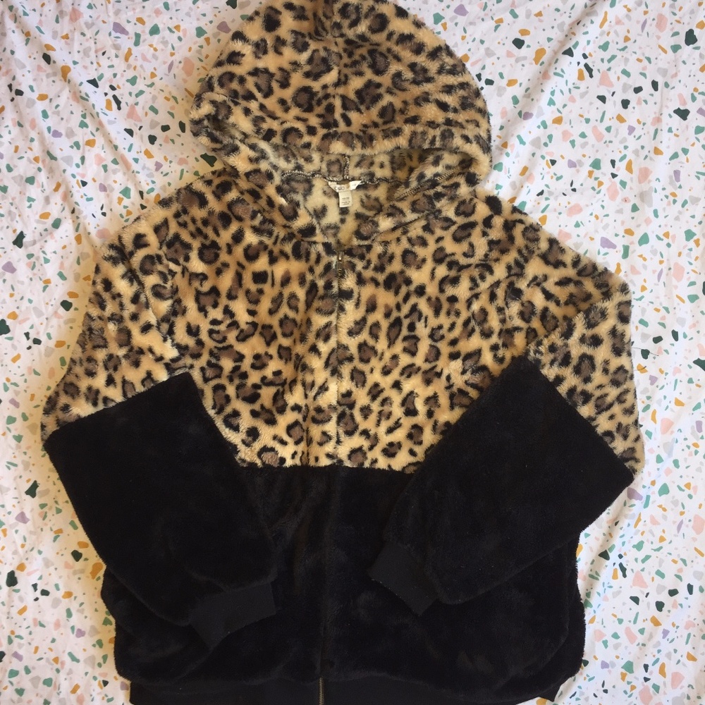 Thick (Fur) Zip Up Jacket - Two Tone